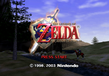 The start up screen for Legend of Zelda: Ocarina of Time