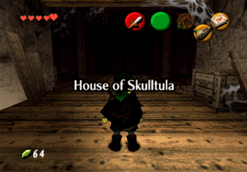 The entrance to the House of Skulltula Title Screen